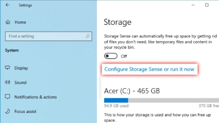 configure storage sense